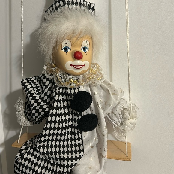 Ceramic Clown on a Swing - Picture 6 of 8